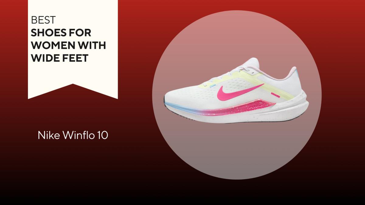 Nike Winflo 10 shoes on red background